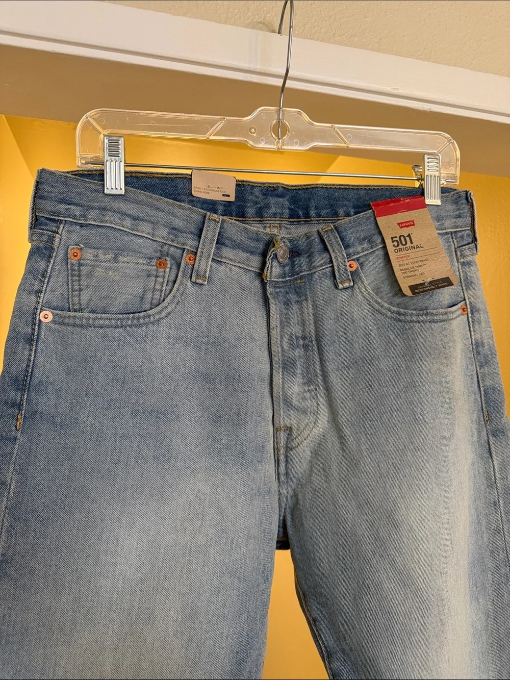 Levi's Light Blue Straight Leg 501 Jeans